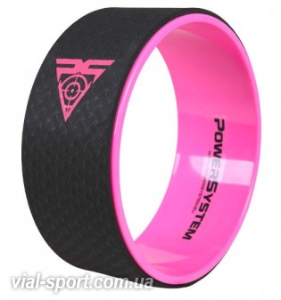 Йога колесо для фітнесу та аеробіки Power System Yoga Wheel Pro PS-4085 Black / Pink